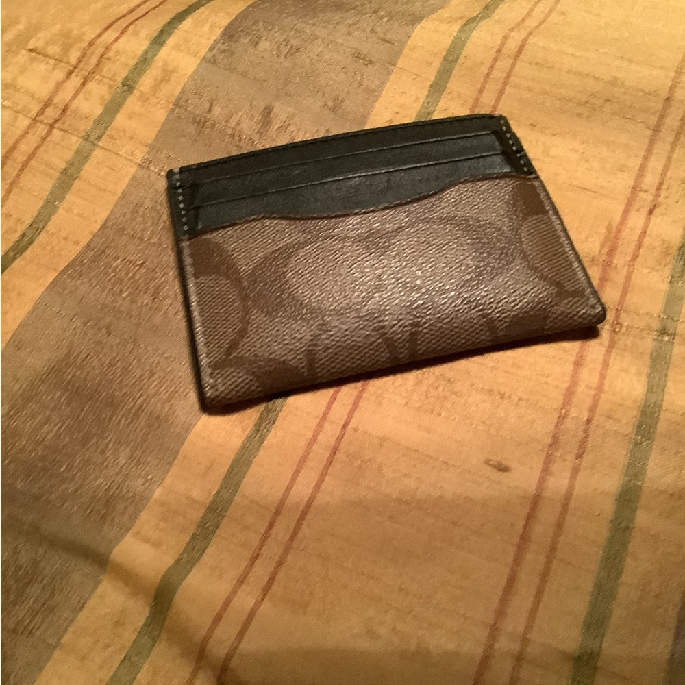 Coach Brown and Black Card Holder